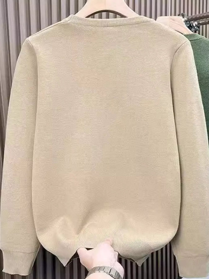 Men's Striped Round Neck Long Sleeve Sweater