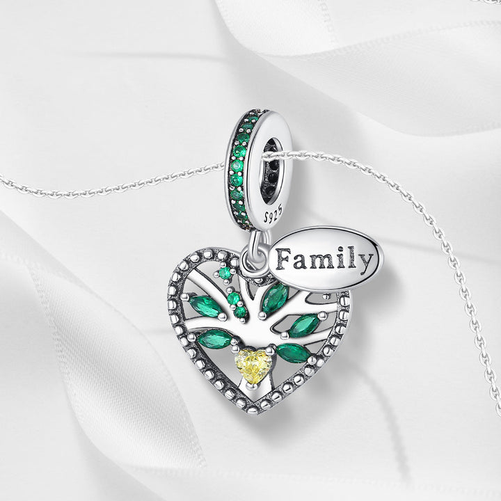 DIY Silver-Plated Pendant Charming Heart Lucky Bracelet Beaded Necklace