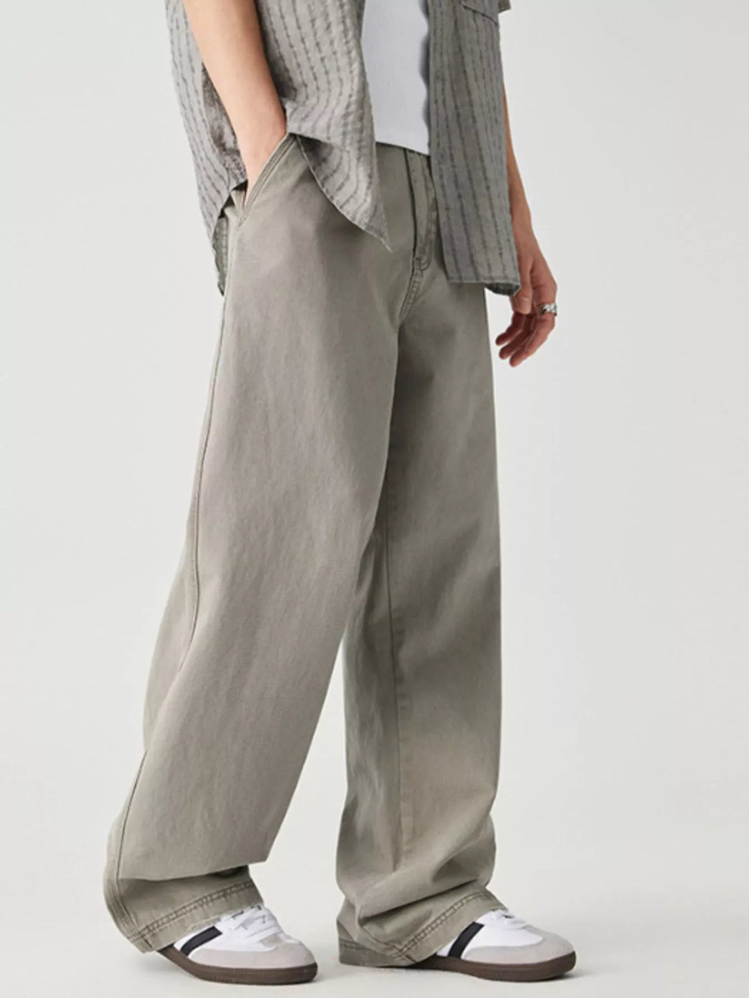 Men's Wide Leg Pants with Pockets