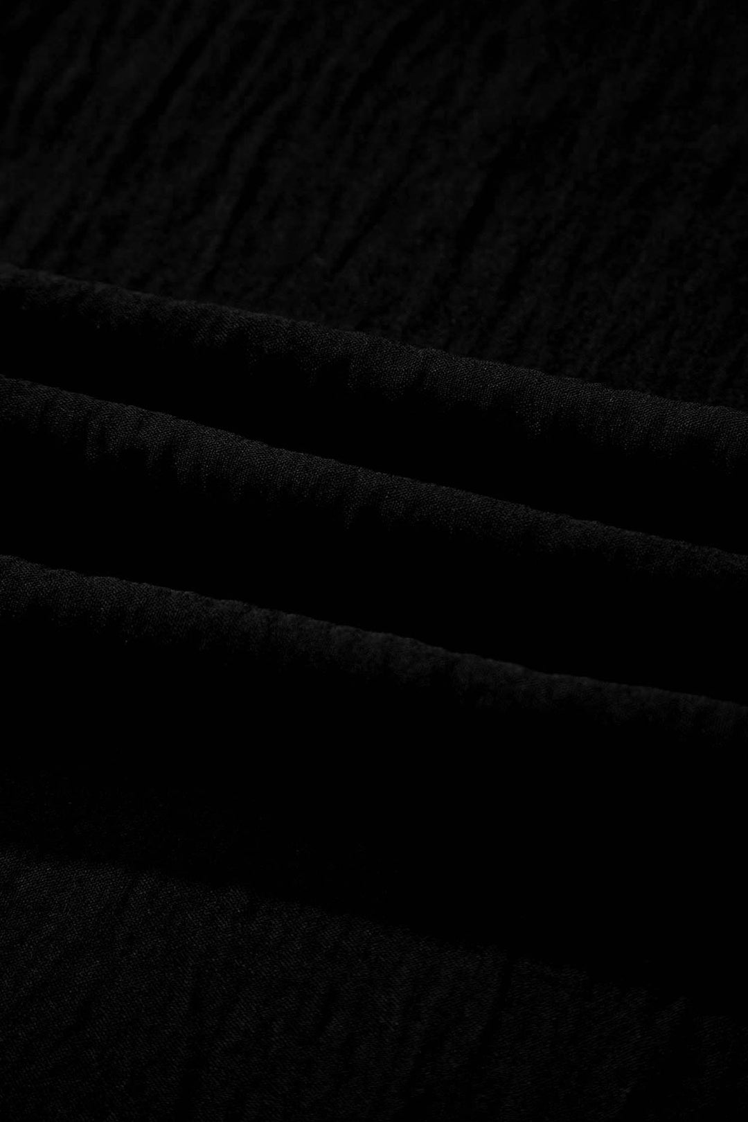 Color black Solid Color Textured Crossed Waist Loose Pants
