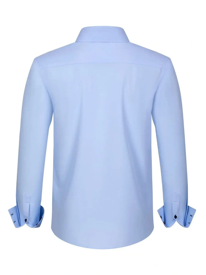 Men's Full Size Button-Down Casual Shirt with Contrast Cuffs Plus Size