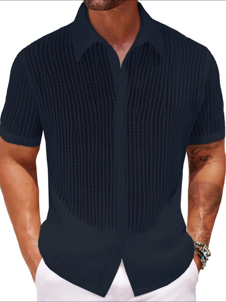 Men's Plus Size Button Down Short Sleeve Shirt