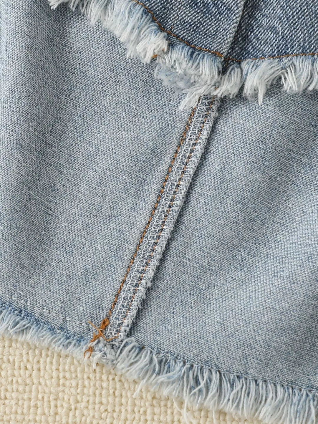 Children's Smocked Top and Distressed Denim Skirt Set