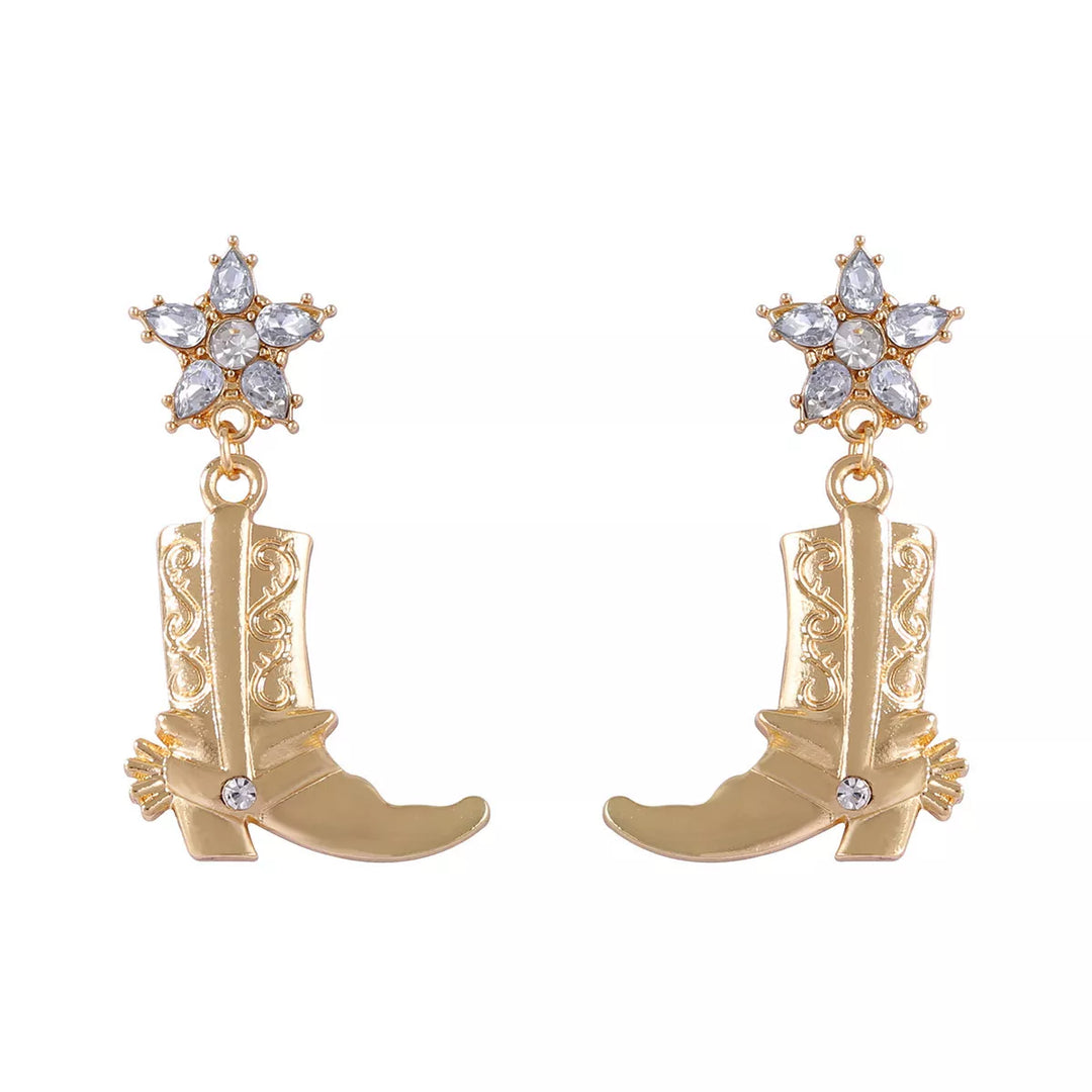 Western Style Boot Dangle Earrings