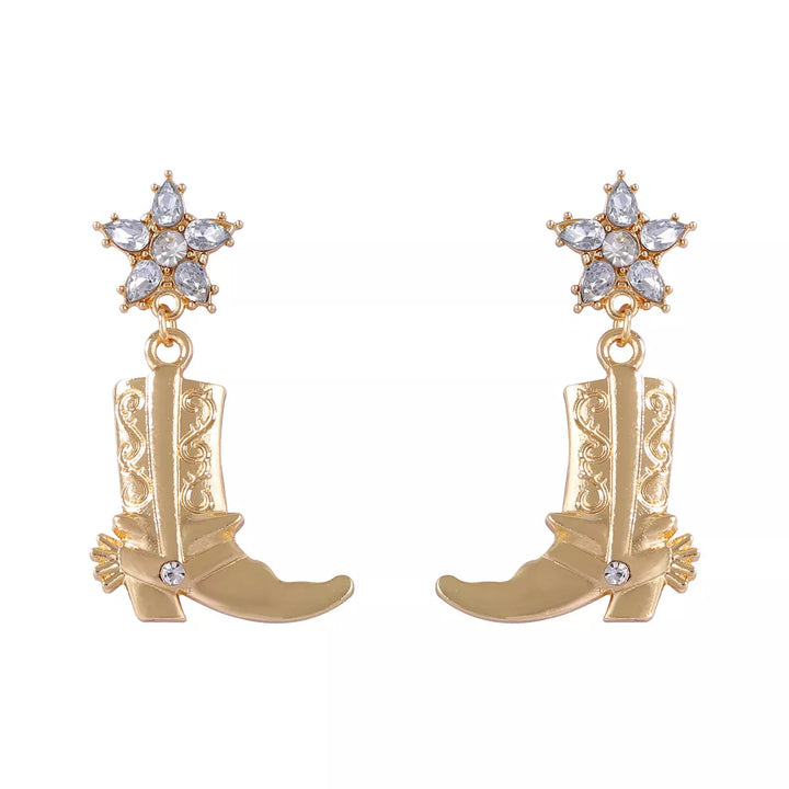 Western Style Boot Dangle Earrings
