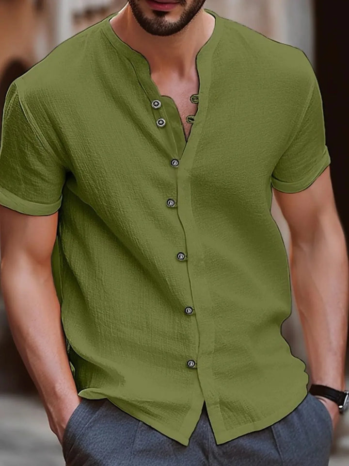 Men's Full Size Button Up Short Sleeve Shirt Plus Size