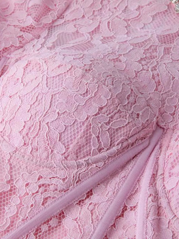 Lace Long Sleeve Midi Dress