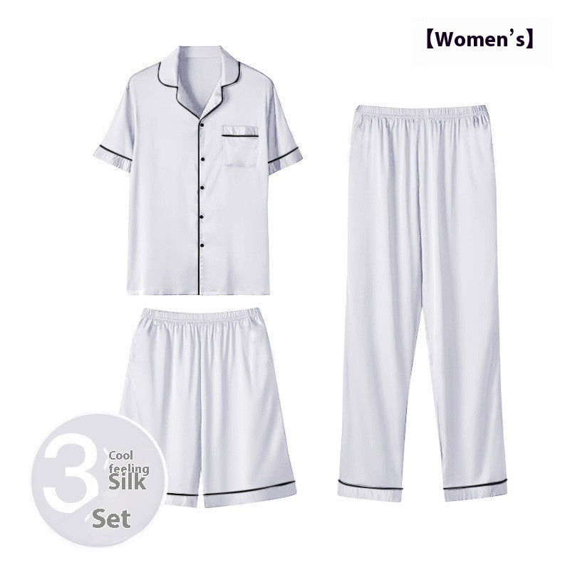 Ice Silk Home Wear Suit Men's Three-piece Suit