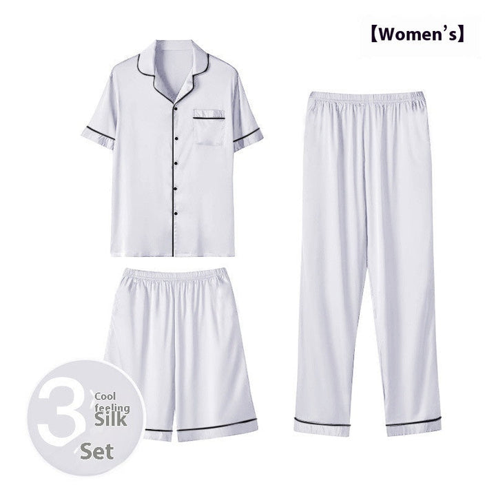 Ice Silk Home Wear Suit Men's Three-piece Suit