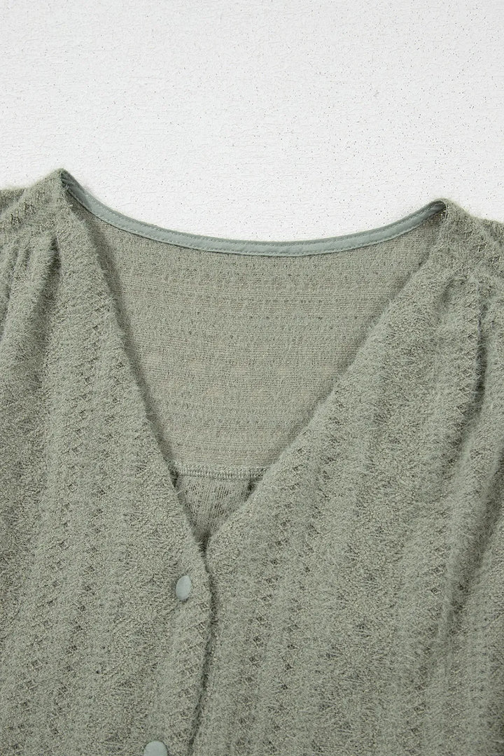 Flutter Sleeve Lace V Neck Shirt