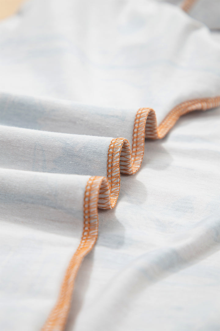 Chestnut Desert Sand Print Short Sleeve Knit Top