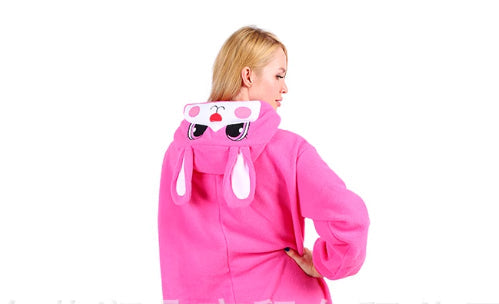 Men And Women Velvet Tamed Cartoon Animal Christmas Halloween Party One-Piece Pajamas