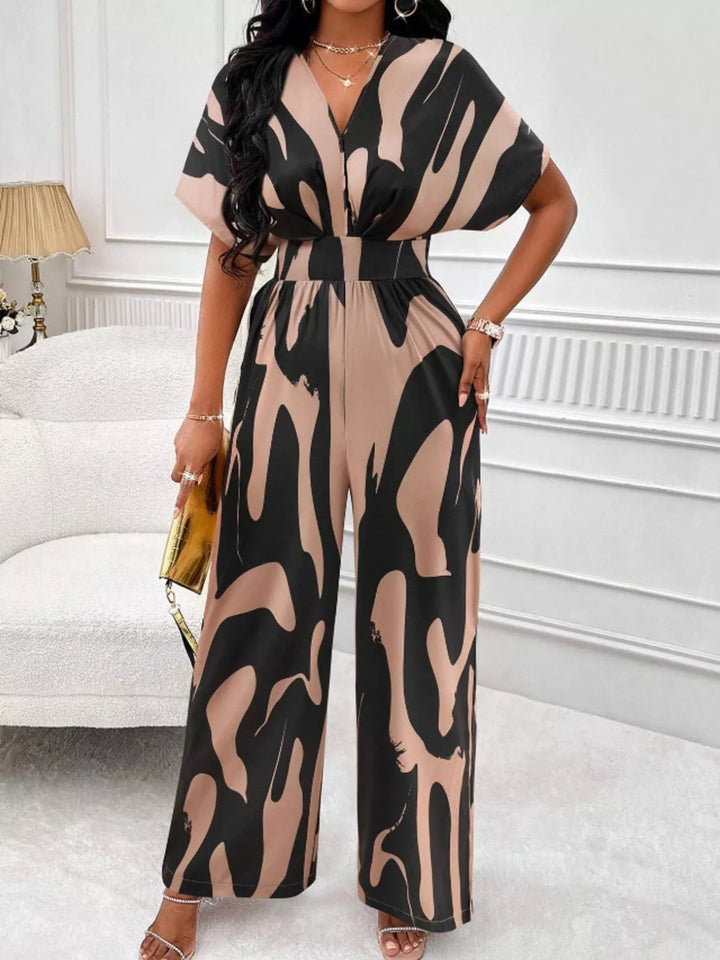 Abstract Print Wide-Leg Jumpsuit