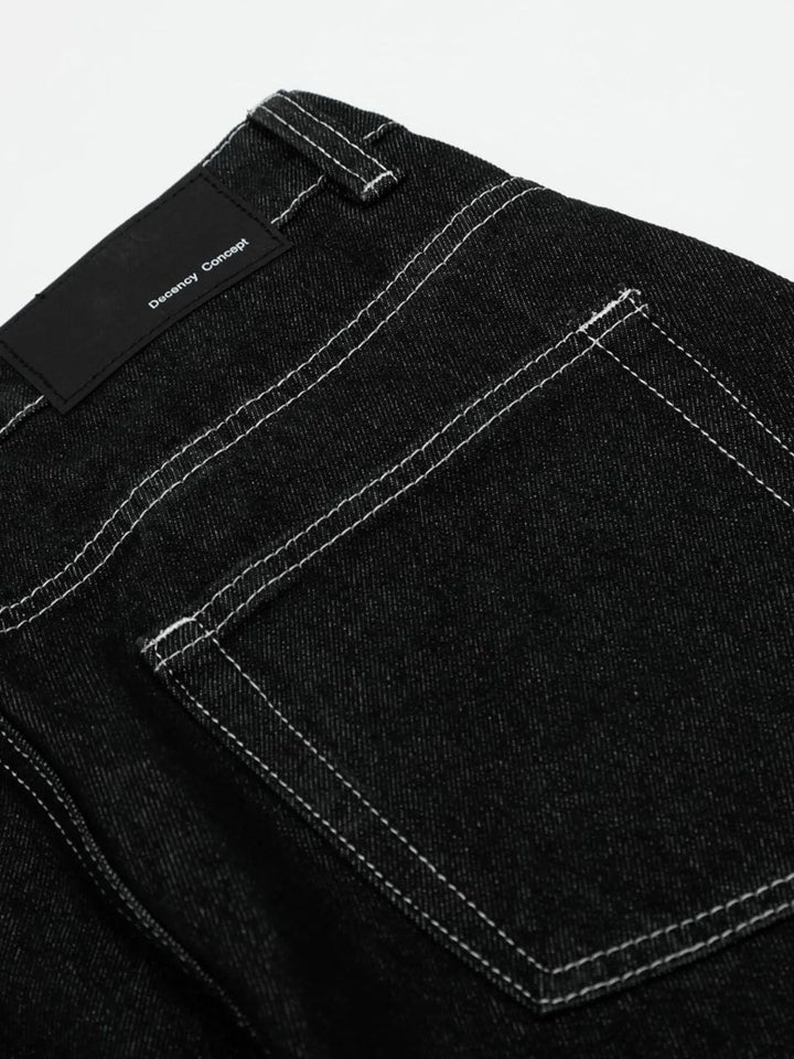 Men's Wide-Leg Contrast Stitch Jeans