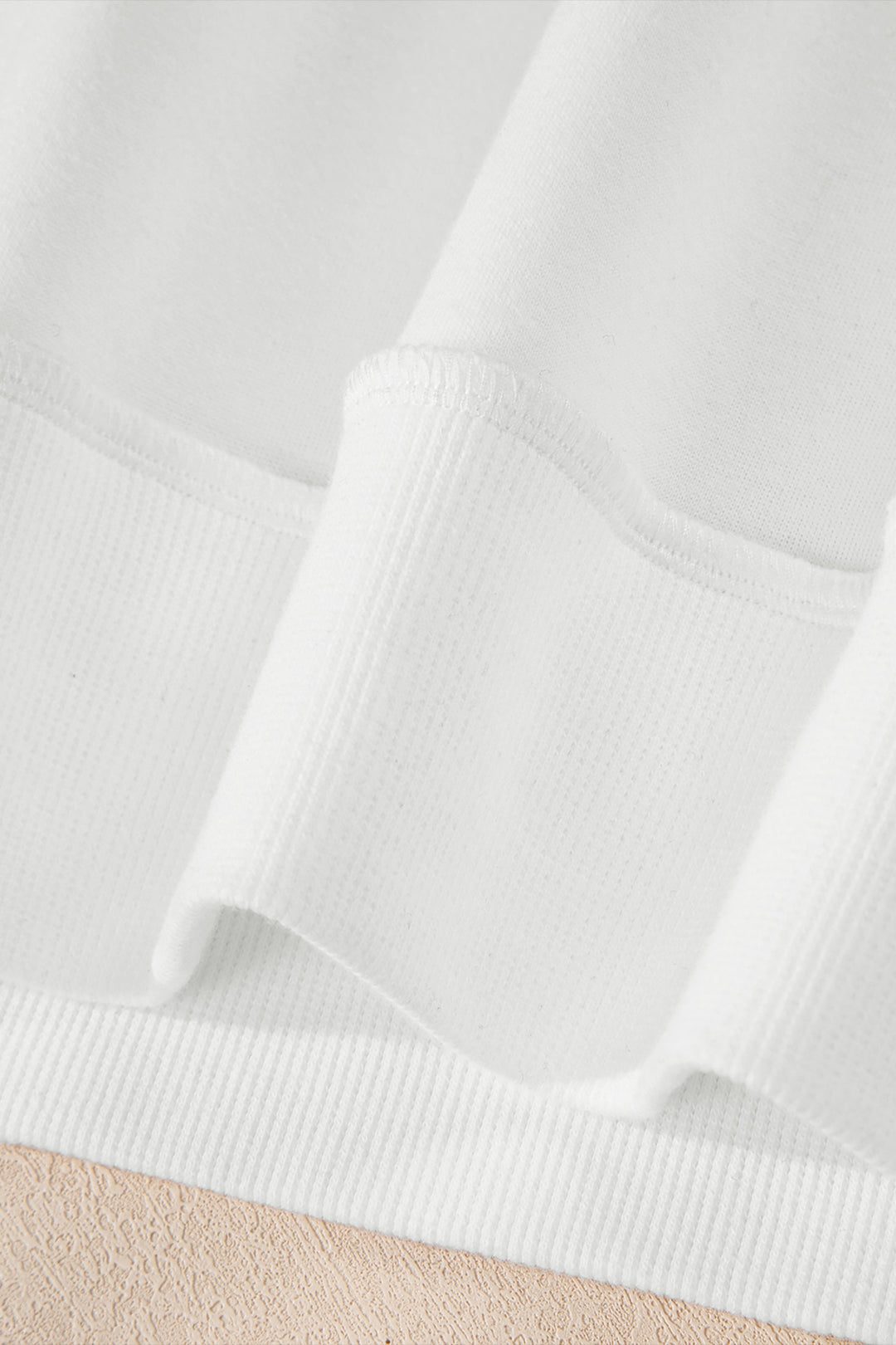 White Oversize Drop Shoulder Reversible Mock Neck Sweatshirt