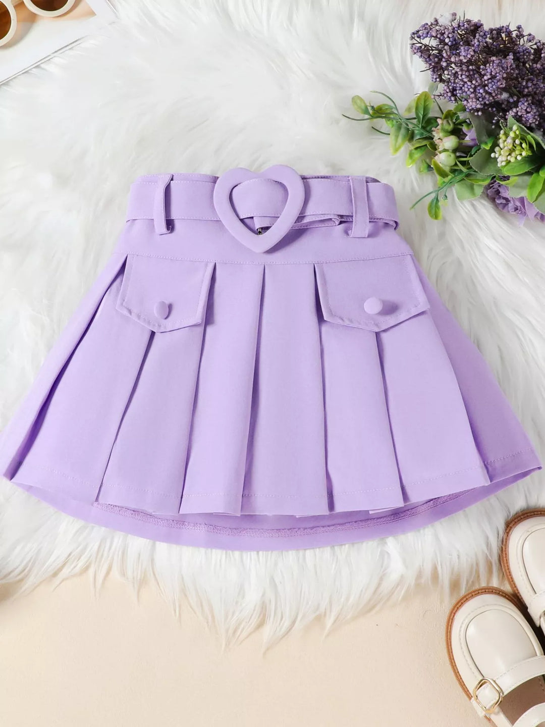 Children's Bowknot Vest & Pleated Skirt Set