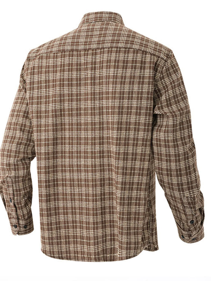 Men's Casual Plaid Long Sleeve Shirt
