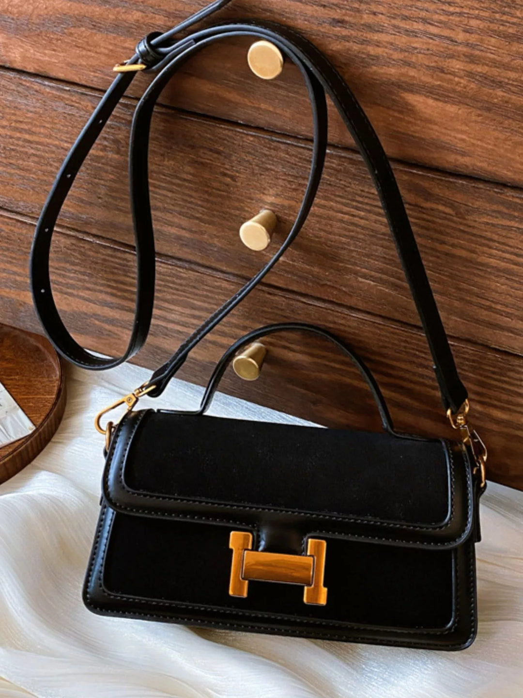 Golden Buckle Crossbody Bag
