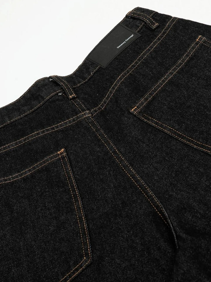 Men's Baggy Denim Shorts with Cuffed Hem