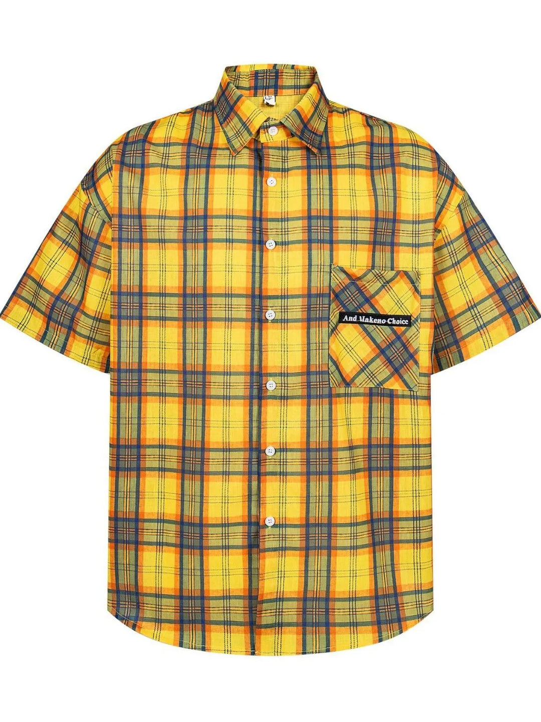 Men's Plaid Short Sleeve Button-Up Shirt
