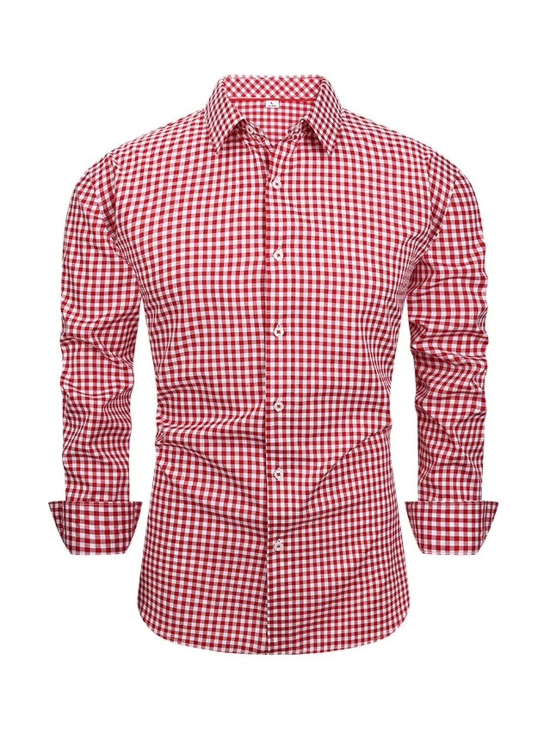 Men's Full Size Classic Fit Long Sleeve Gingham Shirt Plus Size