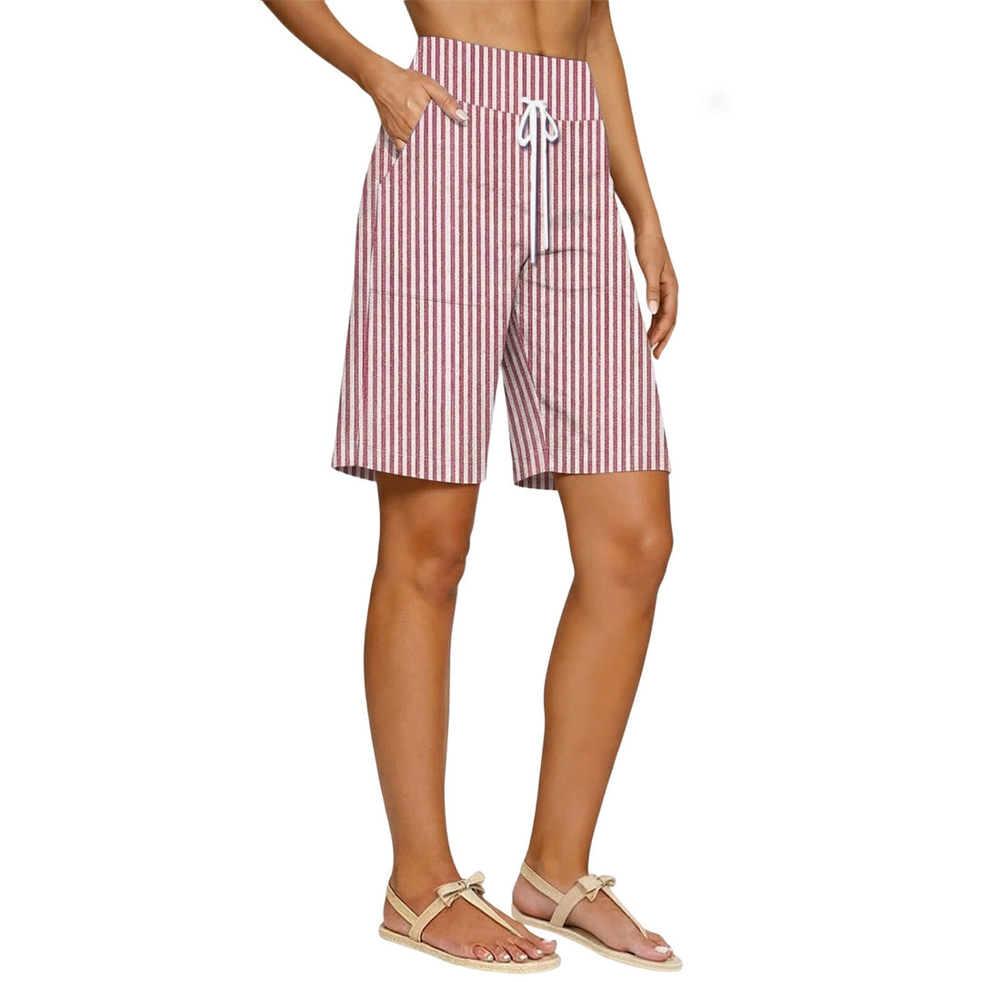 Loose-fit Striped High-waisted Shorts