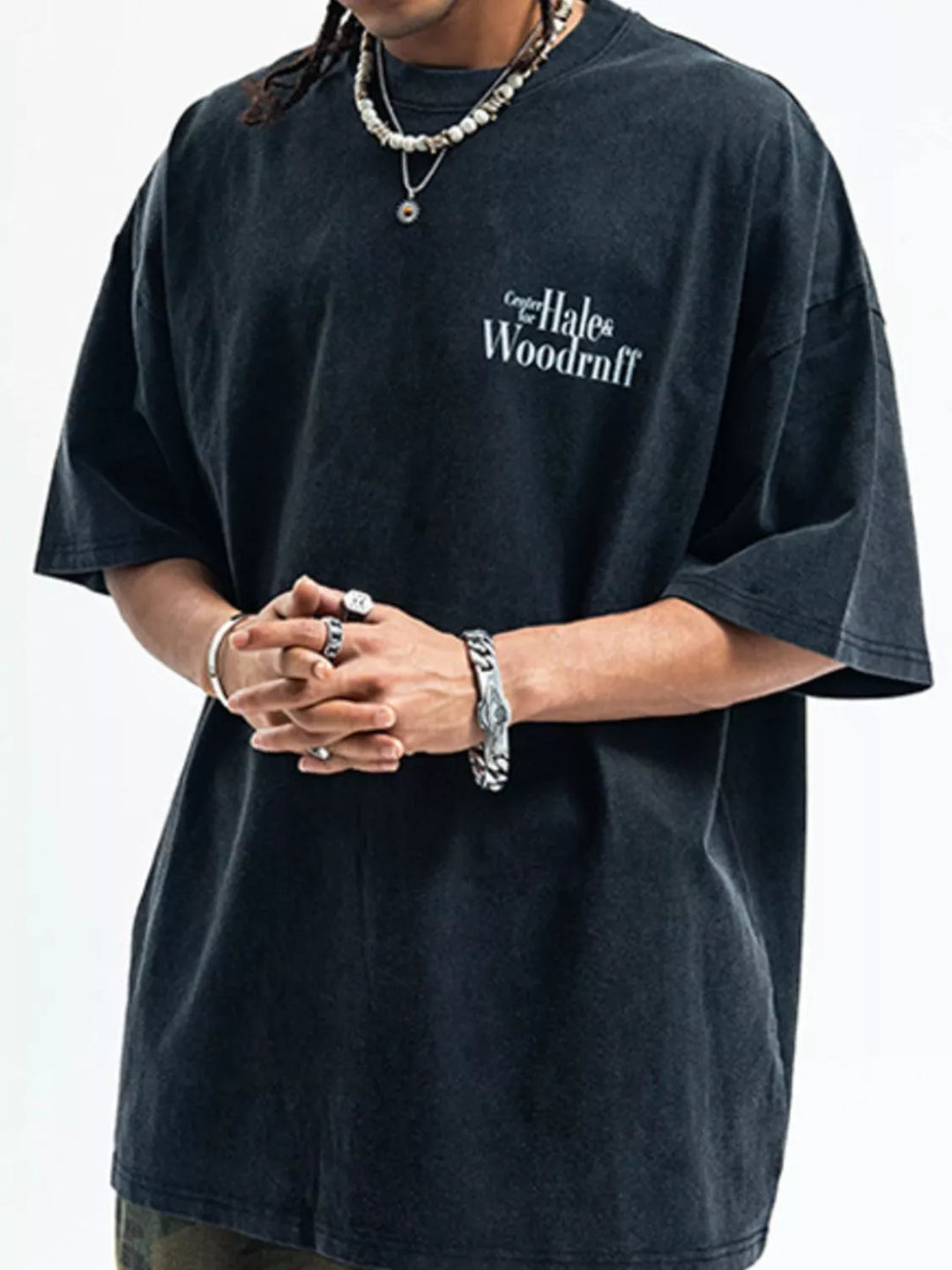 Men's Graphic Back Round Neck Half Sleeve T-Shirt
