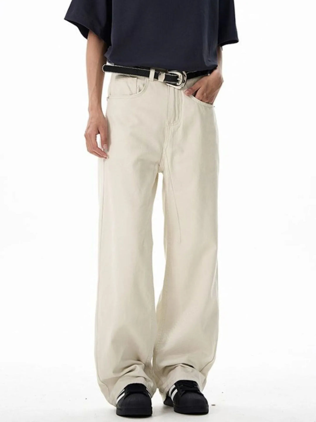 Men's Washed Wide-Leg Cargo Pants
