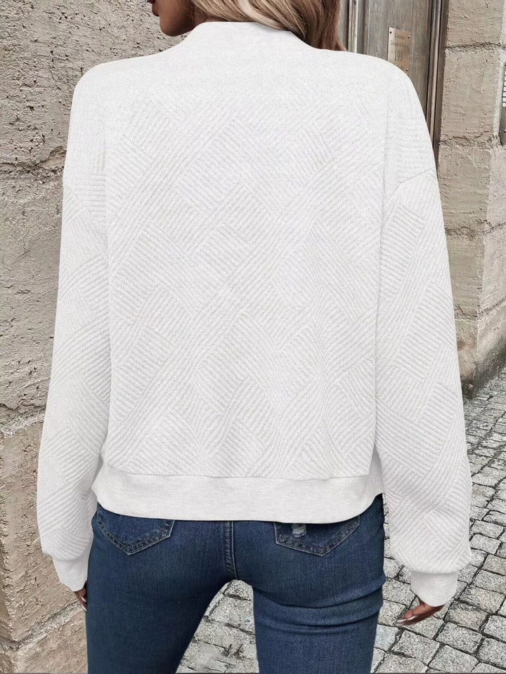 Texture Zip-Up Bomber Jacket