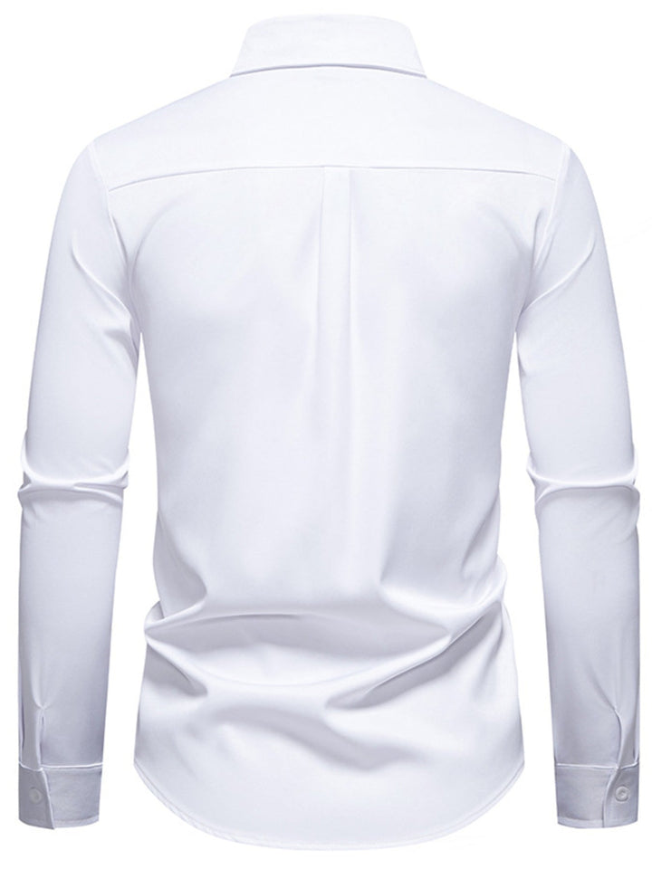 Men's Embroidered Floral Long Sleeve Shirt