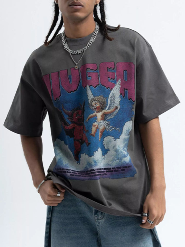 Men's Graphic Round Neck Short Sleeve T-Shirt