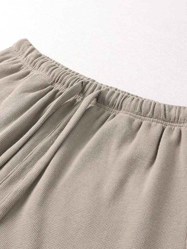 Men's Drawstring Waffle Shorts with Pockets