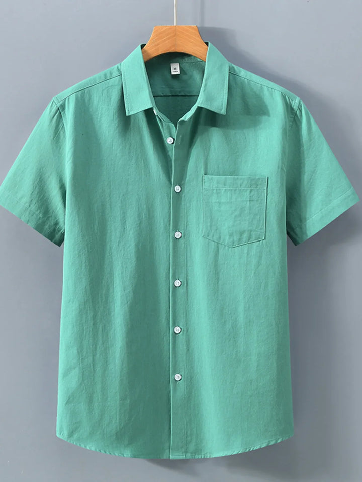 Men's Plus Size Button Up Short Sleeve Shirt