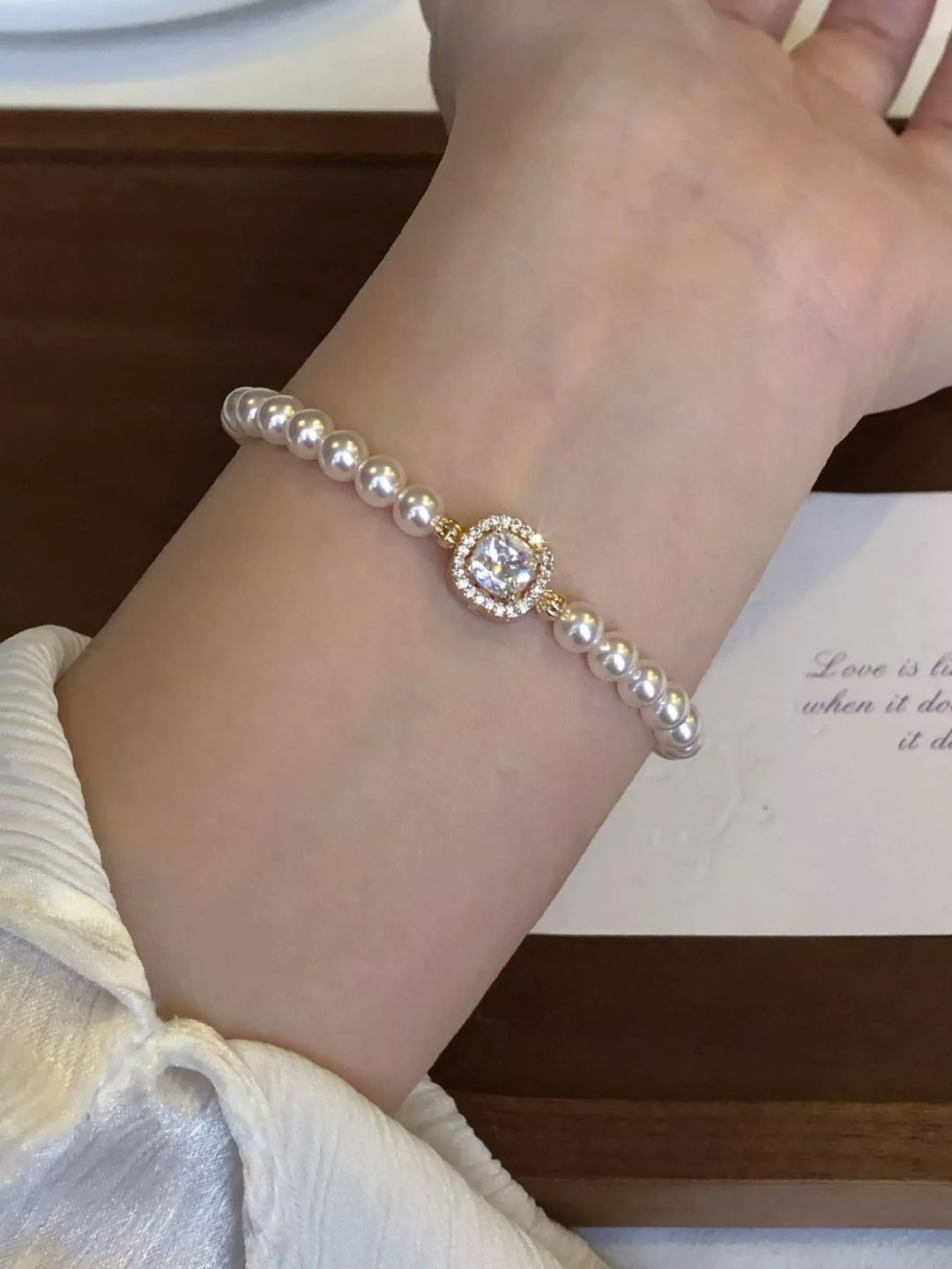 18K Gold-Plated Pearl Bracelet