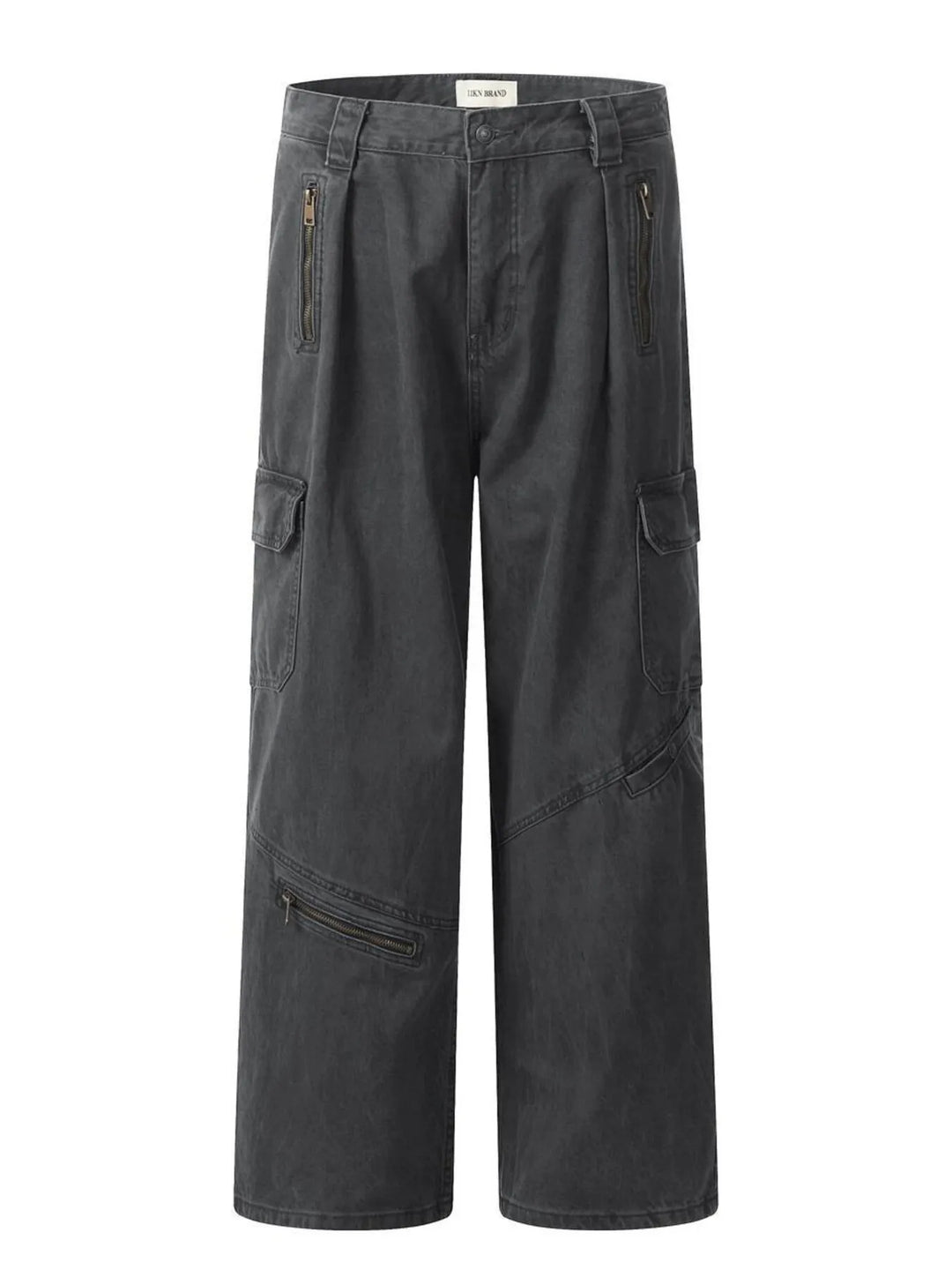 Men's Washed Cargo Wide Leg Jeans