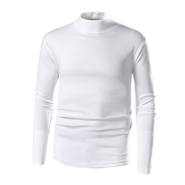 Mens Stylish Turtleneck Versatile And Slim-fit With Long Sleeves