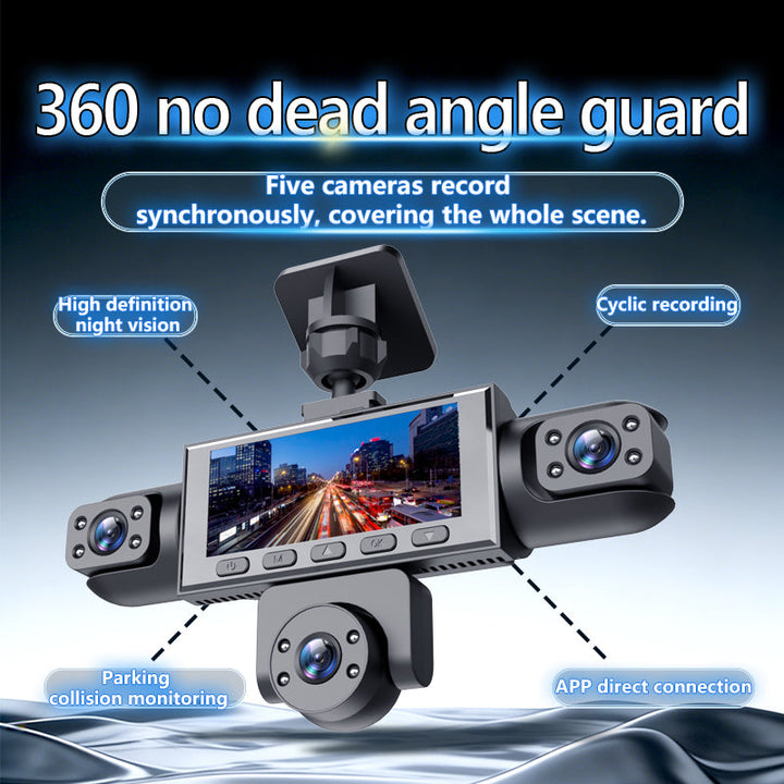 Five Camera Driving Recorder, 1080P High-definition Night Vision, Mobile App For Viewing Videos