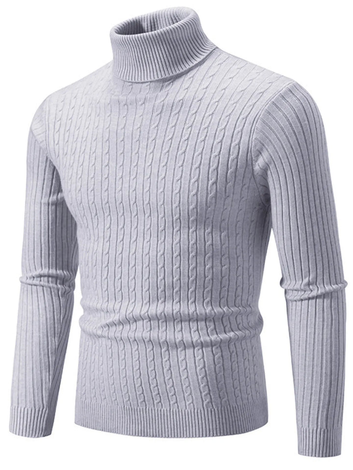 Men's Plus Size Ribbed Turtleneck Long Sleeve Sweater