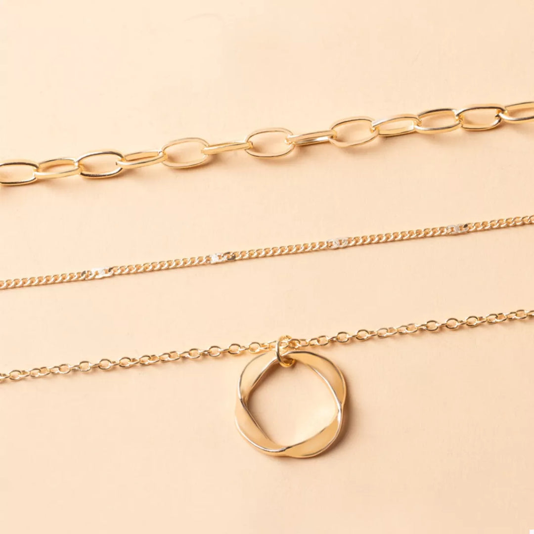 Three Layered Pendant Necklace