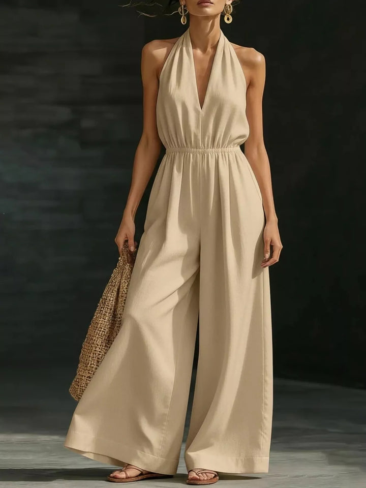 Full Size Halter Neck Wide-Leg Jumpsuit Plus Size