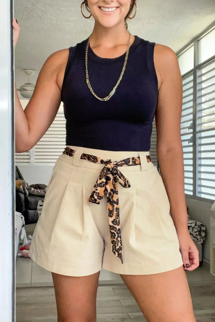 High-Waisted Pleated Shorts