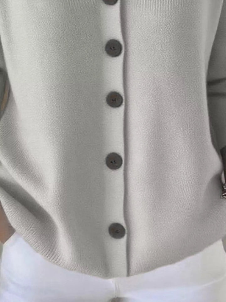 Full Size Hooded Button-Front Soft Knit Cardigan Plus Size