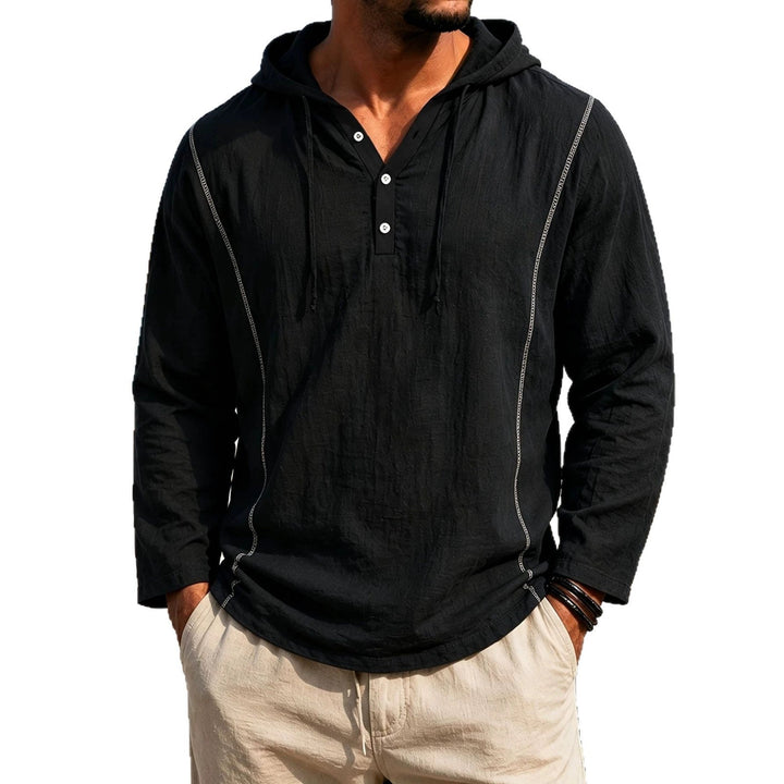 Mens Casual Stylish Loose-fitting Long-sleeve Hooded Sweatshirt