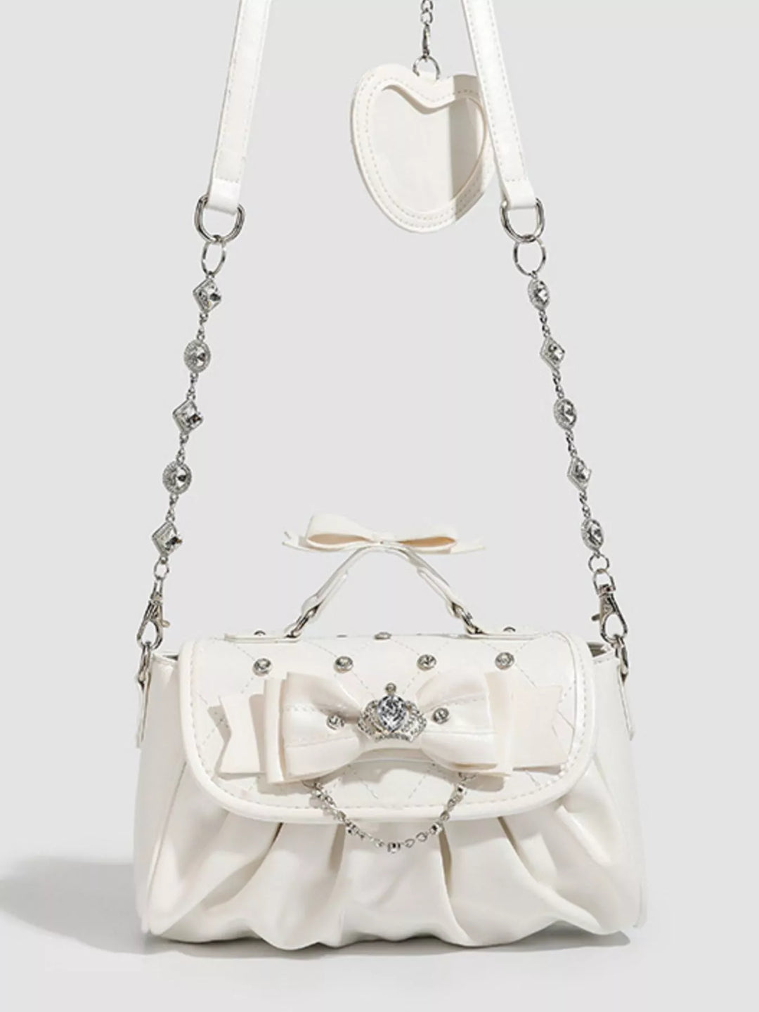 Ruched Bow Crossbody Bag