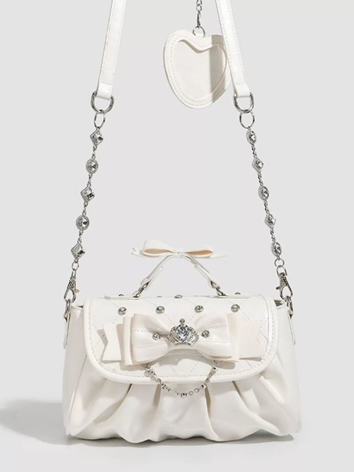 Ruched Bow Crossbody Bag