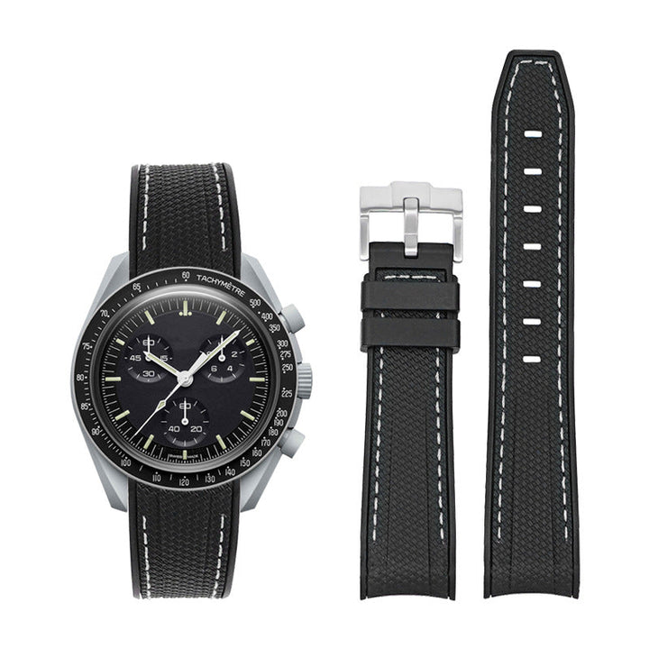 Curved-end Strap 20mm Silicone Watch Band For Men