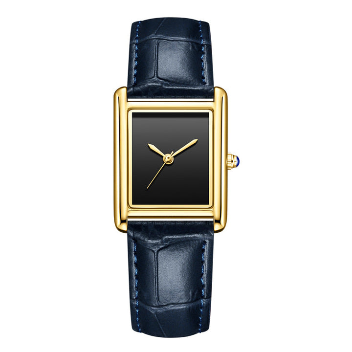 Couple Leather Watch Strap Simple Square Student's Watch Waterproof