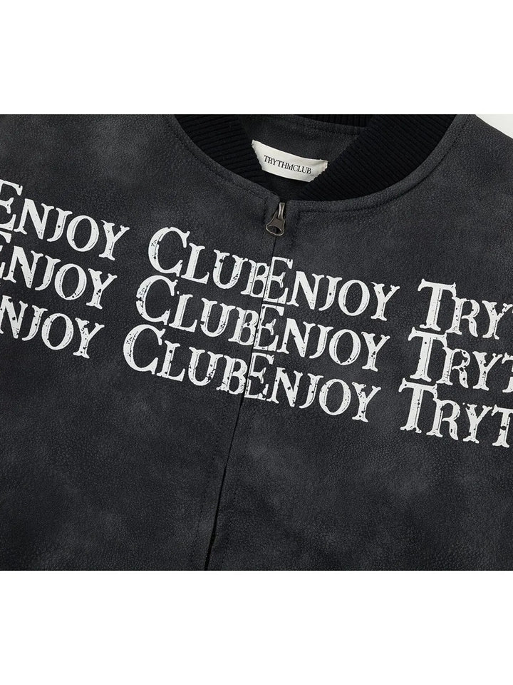 Men's Zip Up Letter Graphic Bomber Jacket