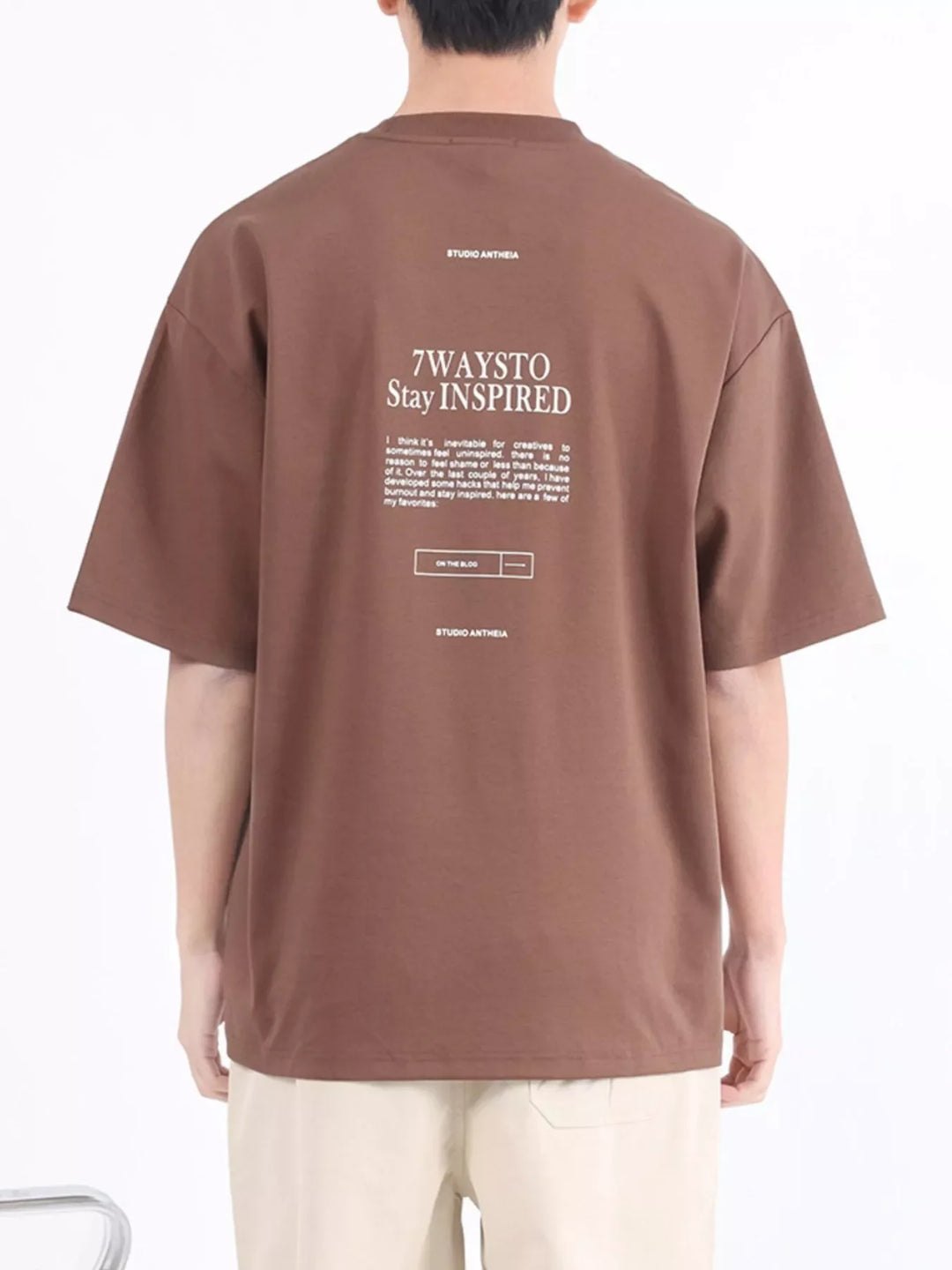 Men's Plus Size Letter Round Neck Oversized T-Shirt