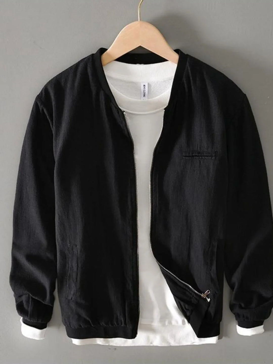 Men's Plus Size Zip Up Long Sleeve Jacket